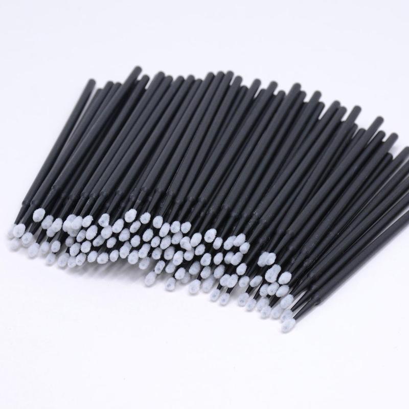 Disposable Micro Swabs, 100pcs Mascara Wands Applicators, Lip Wands, Eyelash Extension Brush Eyeliner Brush Cosmetic Tools, Clean 4