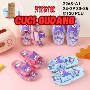 SALE Sandal Slop Anak Kuromi Bahan Karet PVC Empuk Elastis Sol Anti Slip Tebal 2268