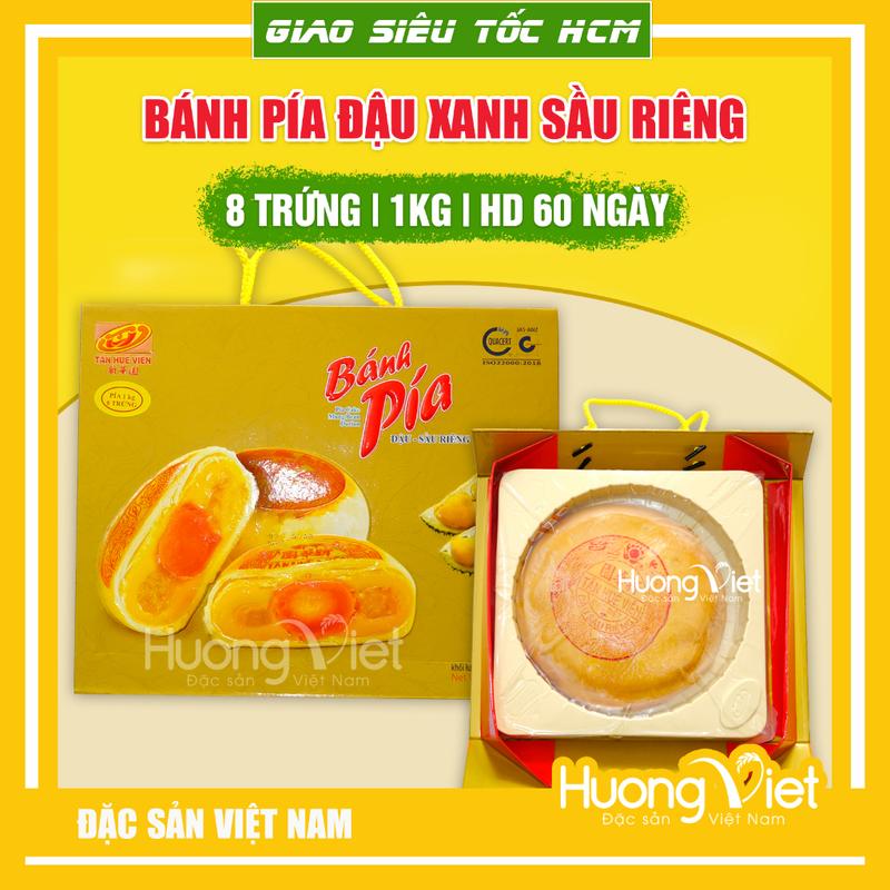 Bánh pía 8 trứng đậu xanh sầu riêng Tân Huê Viên 1Kg, bánh pía siêu to chỉ sản xuất mùa trung thu