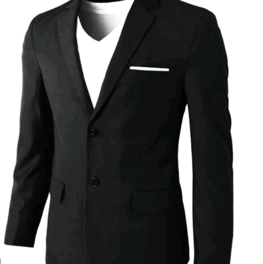 almamater dewasa Hitam Blazer Pria Formal Baju Kantong Slim