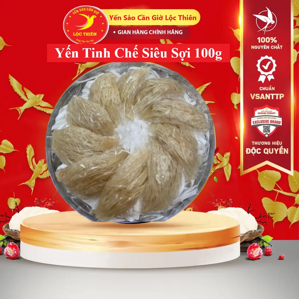 Yến Tinh Chế Siêu Sợi Đặt Biệt [ Hộp 100g/50g/30g/10g ][ Có Quà Chưng ] YẾN SÀO CẦN GIỜ LỘC THIÊN Food