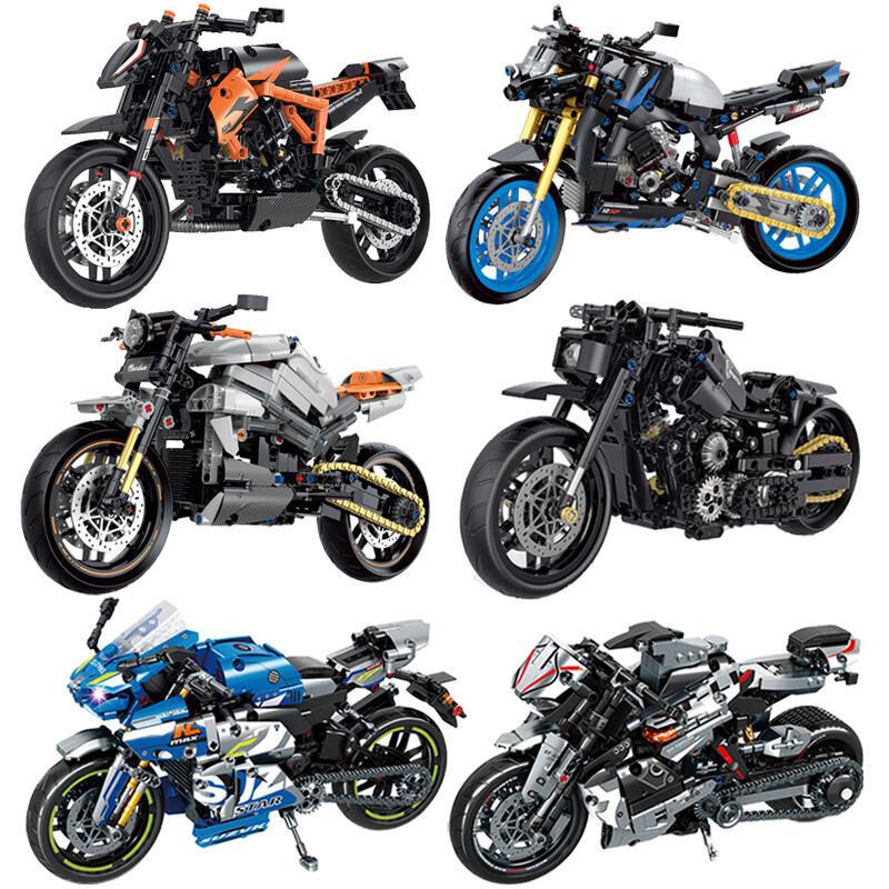 Product Introduction of 2024 Speed Champions Modern High Tech Technic Moto Dirt Bike Racing Motorcycles Model Building Blocks Sets Brick Kids 0