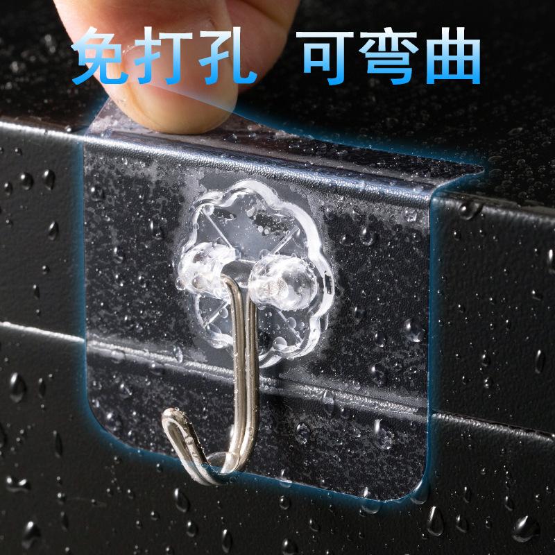 Móc Trong Suốt, Mạnh Mẽ Và Không Dấu Vết, Treo Tường, Không Cần Khoan, Móc Dính Sáng Tạo, Chống Thấm Nước, Thích Hợp Cho Cửa Sau Và Sử Dụng Trong Gia Đình, Siêu Nặng, Cho Nhà Bếp 1