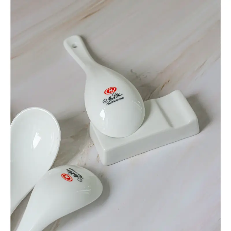 Gác Đũa Thìa Muỗng Sứ Trắng Thương Hiệu Minh Châu 0