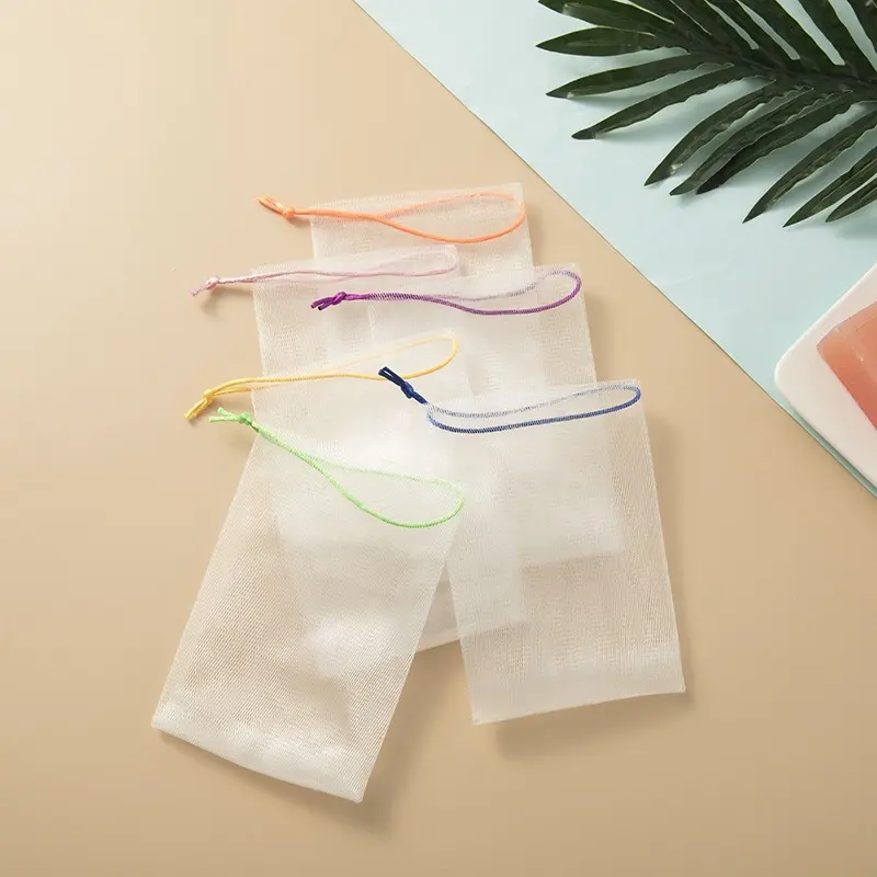 Double layer handmade soap foaming net facial cleanser soap foaming net bag bathroom shower items cleansing foam net Accessory Personal
