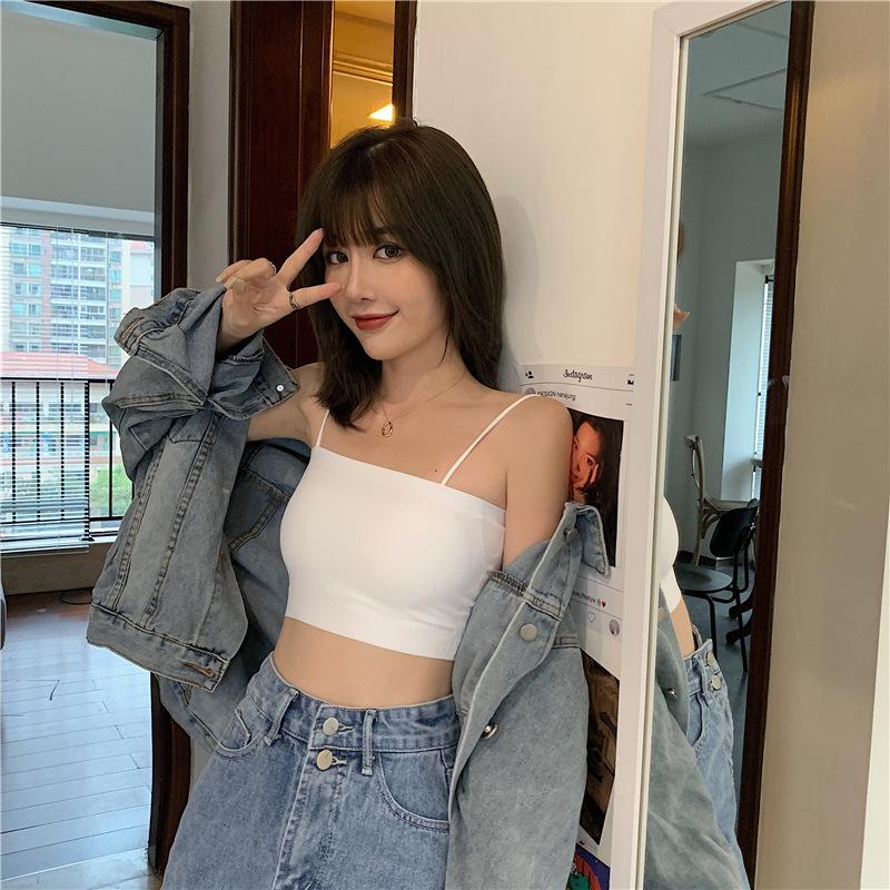 Set 3 Áo Bra 2 Dây Đúc Su Mềm Mại Co Giãn Đa Chiều - Top Bra 2 Dây Sợi Bún Sẵn Mút Ngực KING SHOP B8881 Women 5
