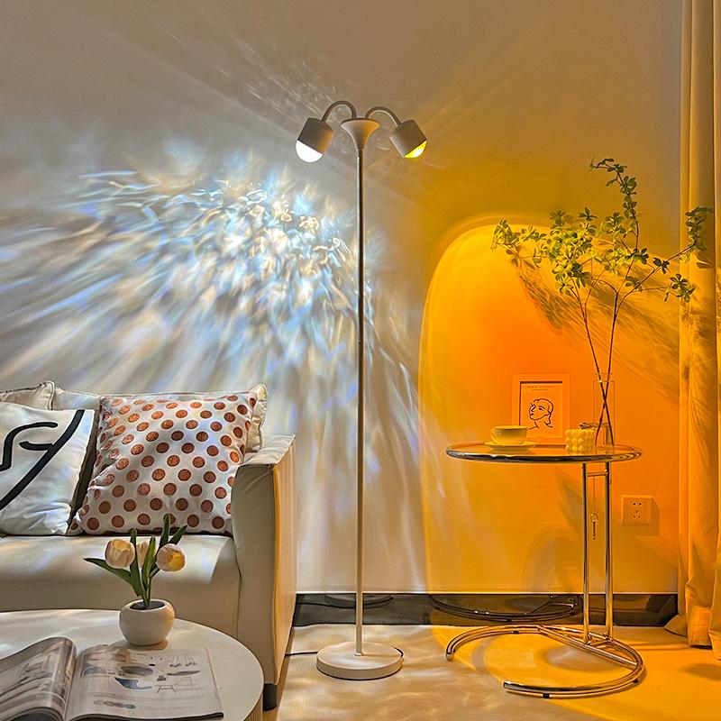 Đèn hoàng hôn sóng nước 2in1 trang trí phòng livestream khách ngủ dễ thương thư giãn lãng mạng, quà tặng