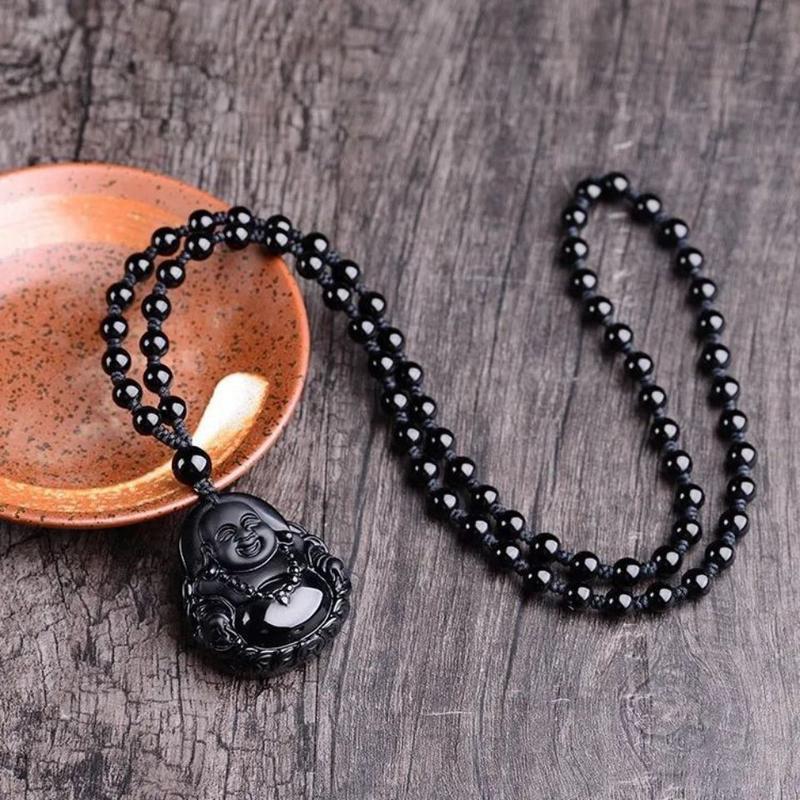 Product Introduction of Mặt Dây Chuyền Hình Phật, Chất Liệu Obsidian Tự Nhiên, Thiết Kế Đơn Giản Và Dễ Phối Đồ Thời Trang Và Tươi Mới, Thích Hợp Sử Dụng Hàng Ngày Và Đi Chơi, Đa Năng 5