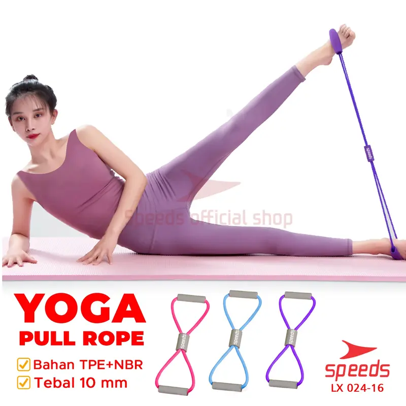 SPEEDS Tali Yoga Tali Fitness Gym Olahraga Kelenturan Pilates Latihan Pull Rope 024-16 0