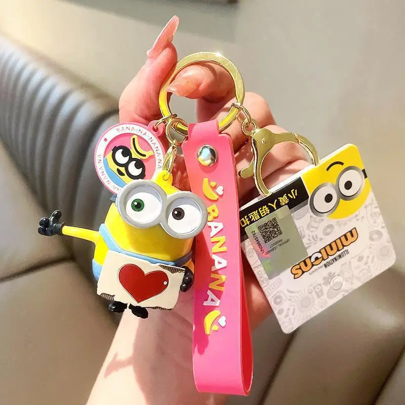 Dây Chuyền Chìa Khóa Minions, Thiết Kế Hoạt Hình Dễ Thương, Mặt Dây Chuyền Cặp Đôi Anime, Đồ Trang Trí Treo Ba Lô, Quà Tặng Bob Kevin Stewart mock  hoagau la bubu 0