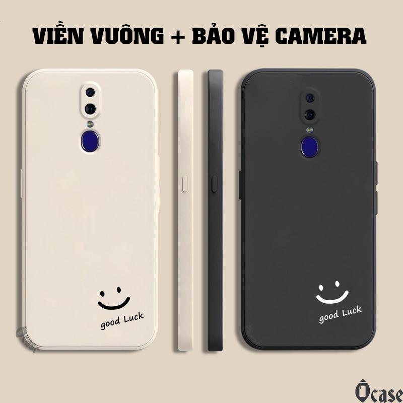 Ốp lưng dành cho Oppo F11 / A9x / F11 Pro in hình gấu mặt cười may mắn cạnh viền vuông có bảo vệ camera
