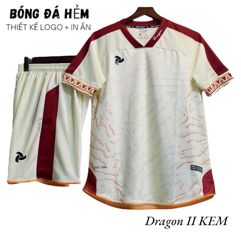 [Chính hãng Just Play] Bộ Quần Áo Bóng Đá Dragon II Kem Vải CSM Cao Cấp TOP Unisex Thun