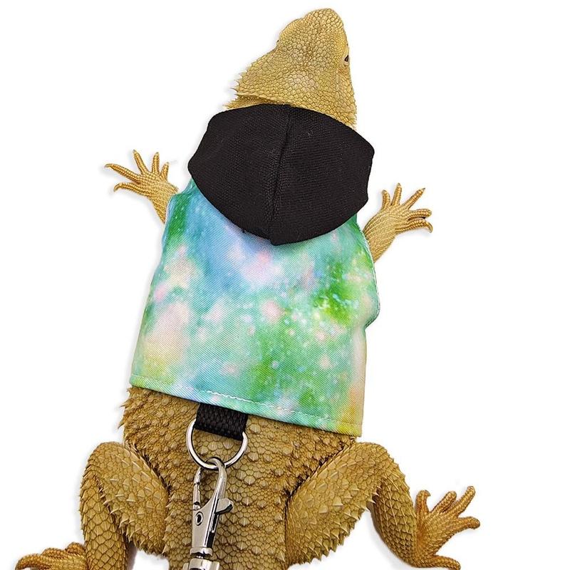 Product Introduction of Fashion Adjustable Lizard Rope Bearded Dragon Lizard Hoodie Colorful Canvas Reptile Outdoor Chest Harness Comfort with Leash Lizard Harness Vest Suitable for Squirrel 12