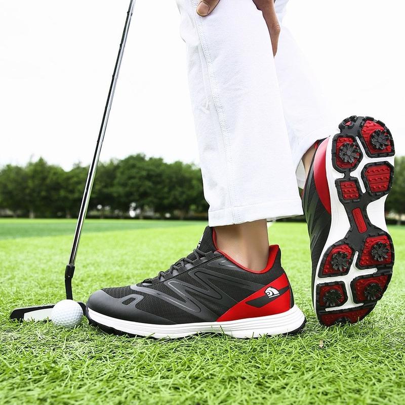 Product Introduction of New Men's Golf Shoes Lightweight Breathable Wear-resistant Low-top Waterproof Casual Sports Shoes Non-slip Removable Spikes XZ25053 22