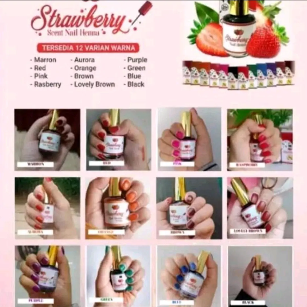 Henna kutek strawberry ori halal BPOM