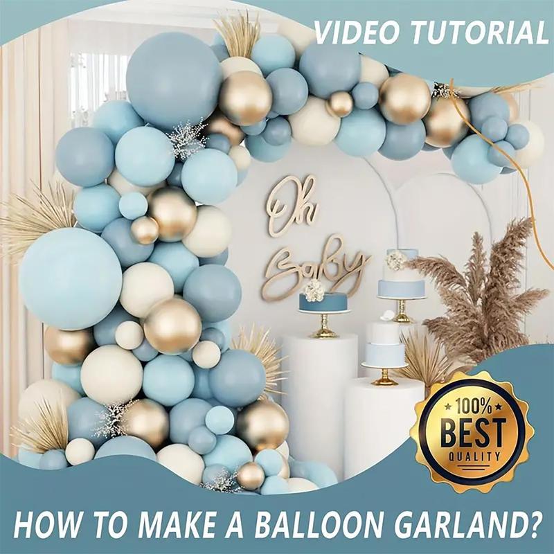 Balloon Garland Arch Kit, 110counts/set Mixed Color Latex Balloon, Baby Shower Baby Boy Baby Girl Birthday Party Decor 3