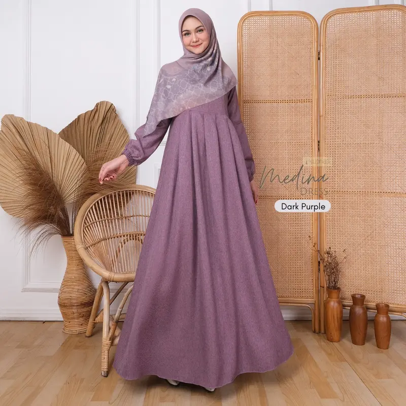 KUPNAD | Gamis Wanita Daily Muslimah Syar’i Busui Friendly Adem, Modern & Nyaman | Medina Dress 5