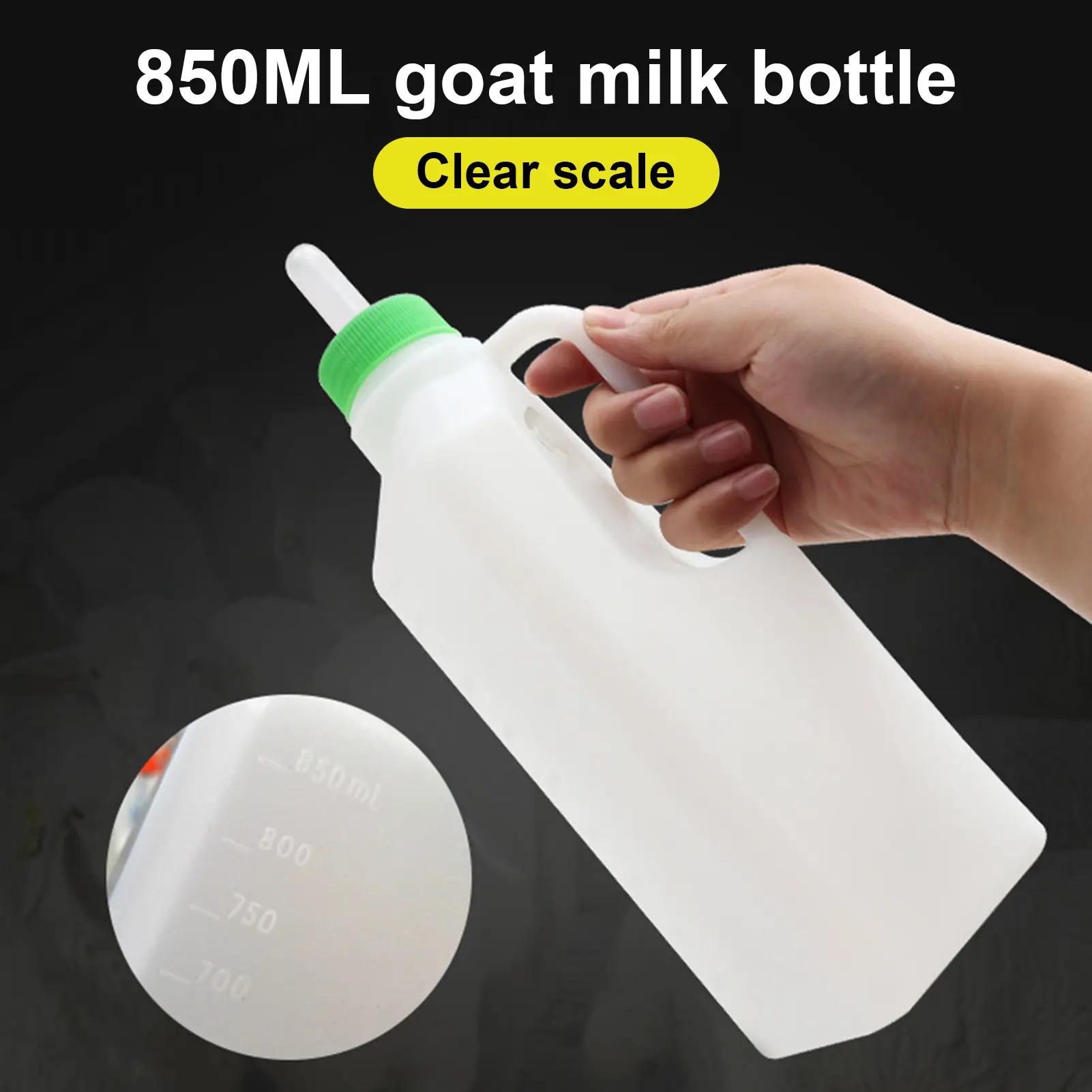 1 Set 850ml Lambs Feeder Bottle Ergonomic Handle Large Capacity Thickening Baby Lamb Cattle Nursing Bottle Livestock Supplies