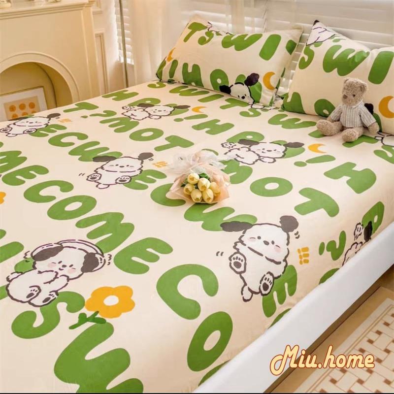 Bộ Ga Gối Trải Giường Cotton Poly, Bộ ga gối 3 món poly, ga giường + 2 vỏ gối