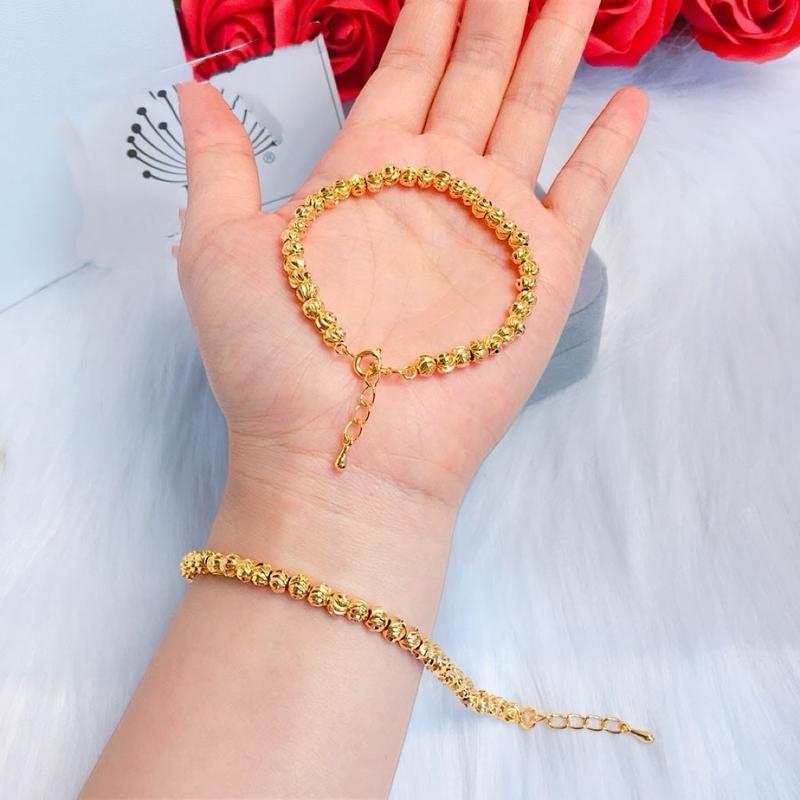 Lắc tay bi nữ titan mạ vàng 18k có tăng giảm size ,ko đen ko gỉ chịu nhiệt chống nước bảo hành hãng sản phẩm 1 năm Phụ Kiện Voi Kiềng