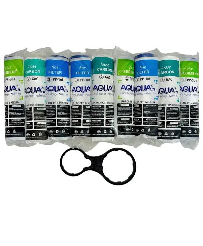Combo 3 Bộ 9 Lõi Lọc nước 1 2 3 AQUA Chính Hãng | Dùng được cho mọi loại máy lọc nước gia đình, máy lọc nước RO cốc lọc 10 inch 1