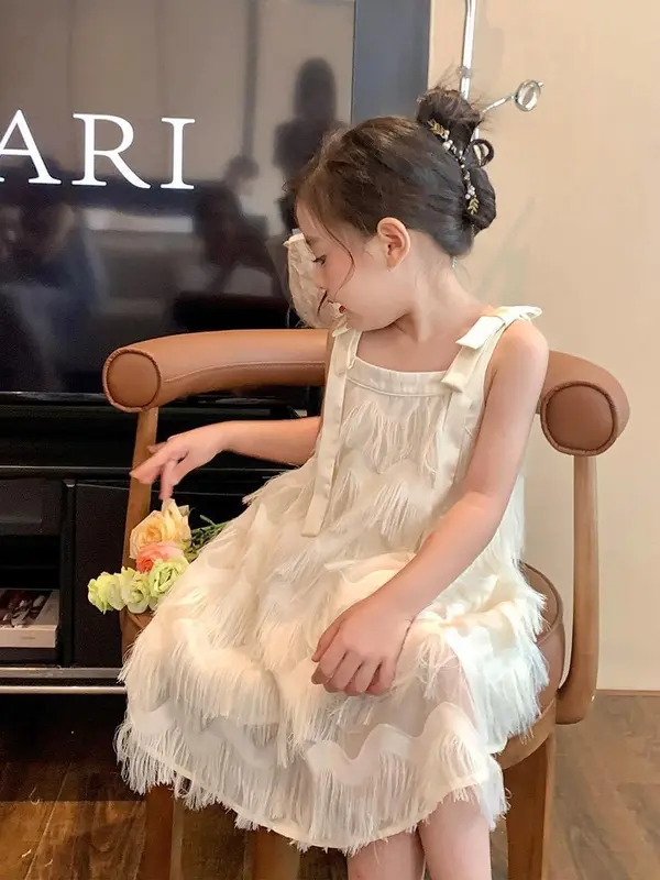 Kem House - Váy 2 Dây lông vũ cao cấp cho bé gái 7-44kg cho bé 2