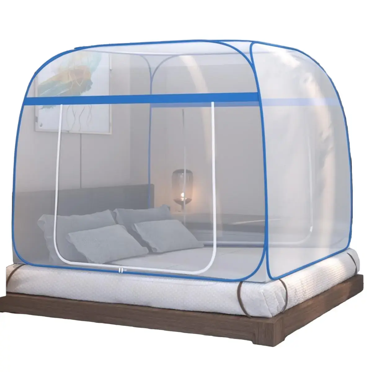 KELAMBU LIPAT KELAMBU TENDA ORIGINAL JUMBO PERLENGKAPAN KAMAR Selambu lipat Pencegahan Serangga Berpori Bisa Dicuci Bisa Dicuci Biru Hijau