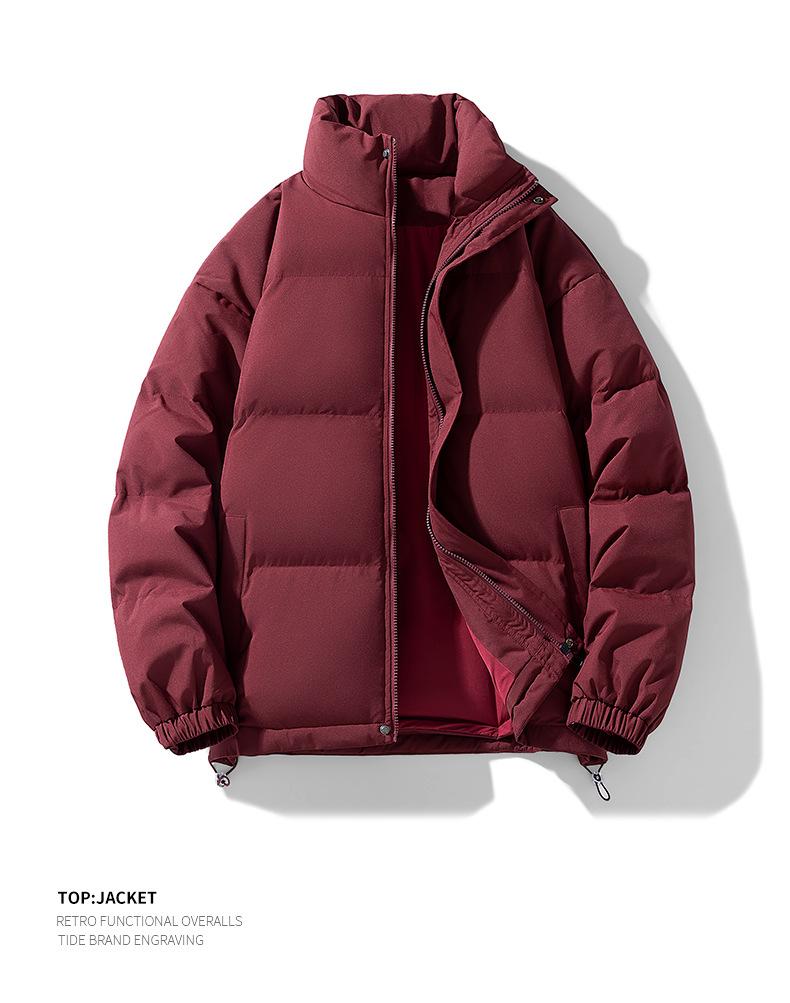 Product Introduction of In Stock Couple's down Jacket Thickened Warm Cotton Coat Cold-Resistant Baggy Coat Men's and Women's Jacket Solid Color Stand-up Collar down/Cotton-Padded Jacket Men's and Women's New Winter Thicken Thermal Trendy Casual Couple's Bread Coat 19