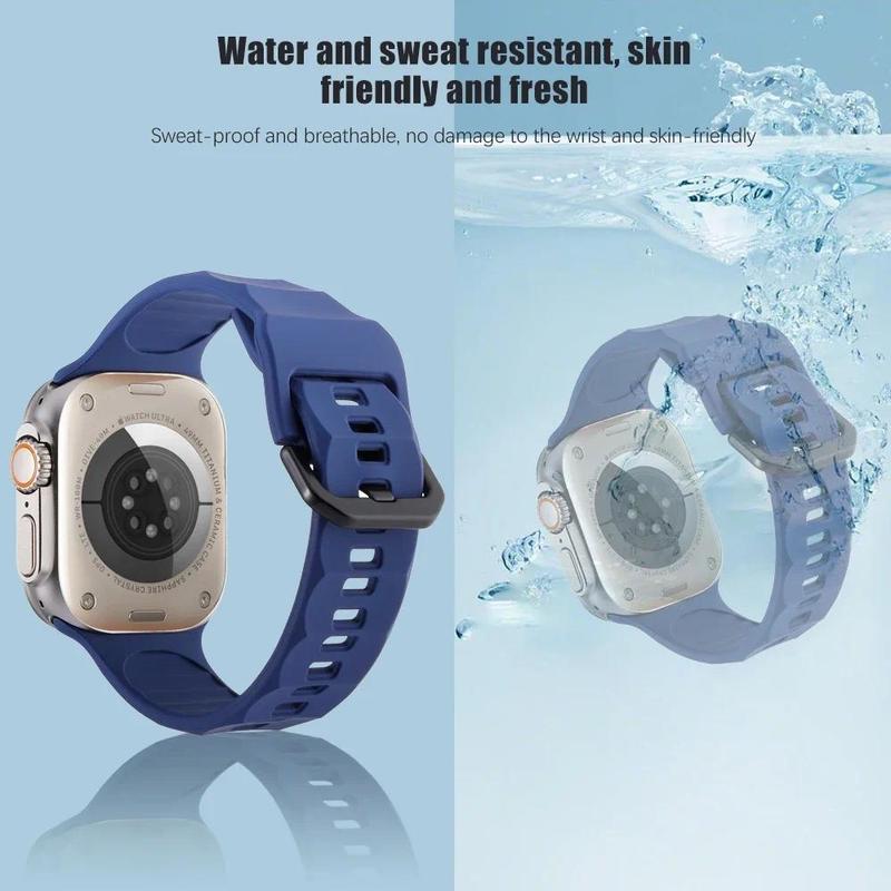 Dây đeo silicon, cho Apple Watch Ultra 2, Có sẵn trong 49mm, 45mm, 44mm, 42mm, 41mm, 38mm, 40mm, Vòng đeo tay băng, Tương thích với Dòng Iwatch 9, 8, 7, 6, 5, 4, SE, Correa Phụ Kiện Smartwatch 5