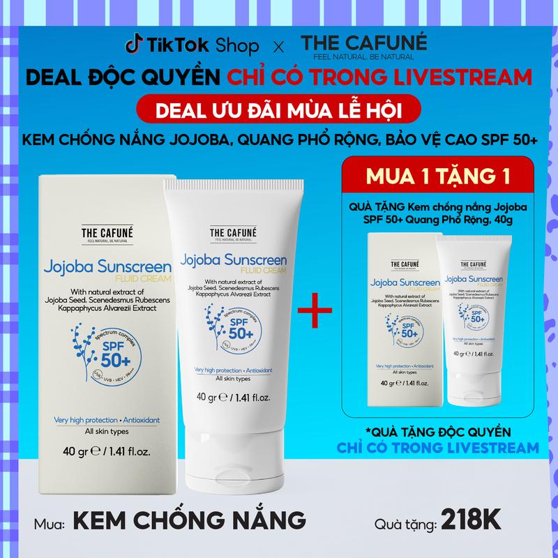 [DEAL ƯU ĐÃI THÁNG 11: MUA 1 TẶNG 1] Kem Chống Nắng Jojoba Sunscreen SPF 50+ The Cafuné