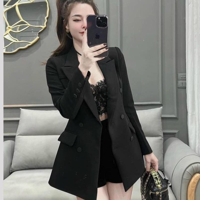 Áo khoác vest blazer nữ huy hiệu kèm tag