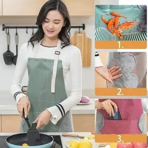 Apron Barista Celemek Dapur Masak Lukis Gambar Cafe Waterproof Anti Air Pria Wanita Lap Tangan Samping