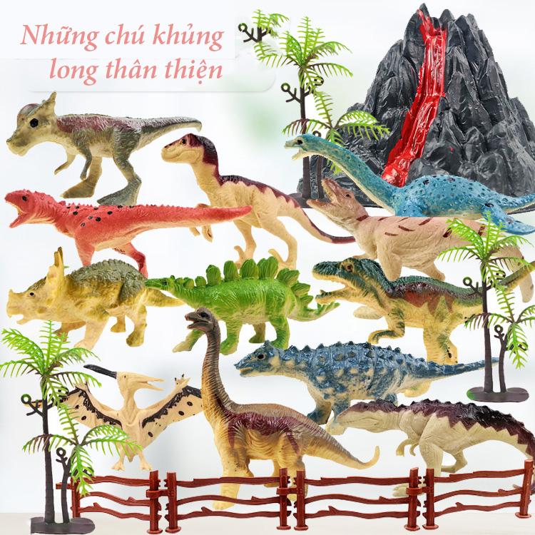 Product Introduction of Bộ đồ chơi 16 chi tiết mô hình khủng long mini cho bé ( 12 khủng long mini + 4 phụ kiện) 11