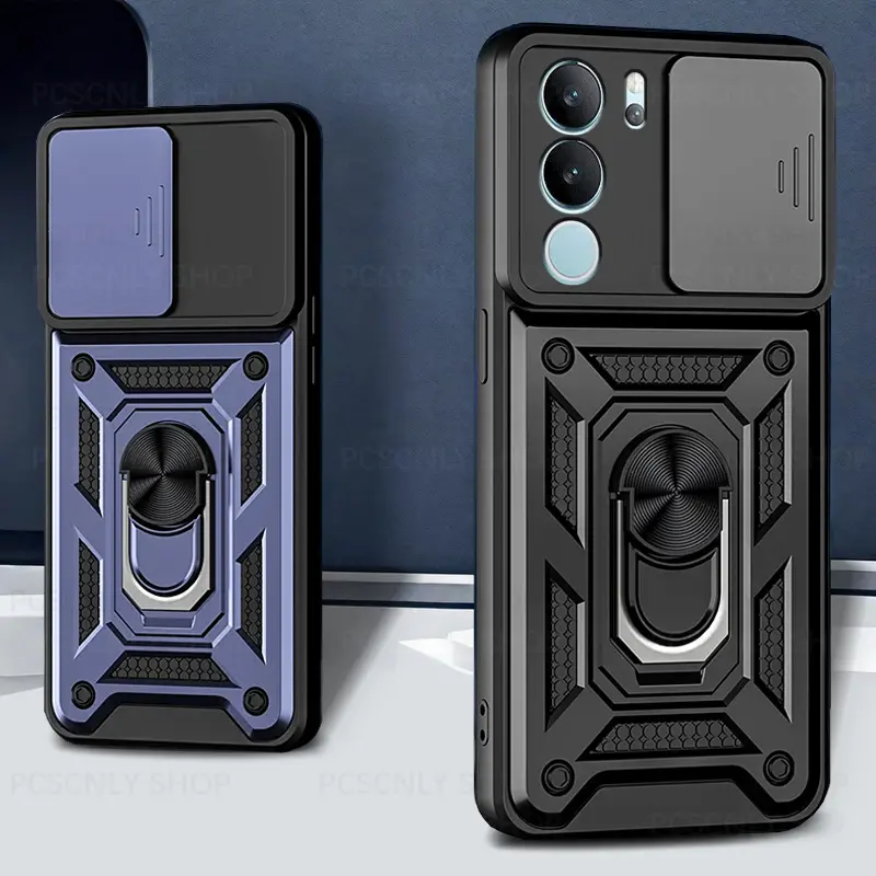 Shockproof Case For VIVO V29 5G Armor Casing Camera Slider Protection Ring Holder Phone Cover S17 Pro S17T V2250