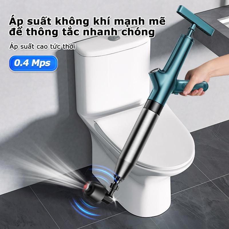  Dụng Cụ Thông Bồn Cầu Bơm Hơi Tự Động Thông Tắc Chậu Rửa Bát Bồn Tắm Bằng Khí Nén Cực Mạnh 8kg TM113 