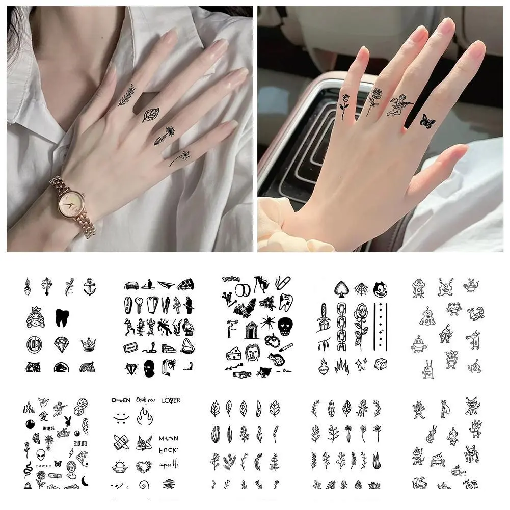 Stiker Tato Sementara Tato Transfer Air DIY Sementara Seni Pungg untuk Tubuh Gadis Tangan E3N8