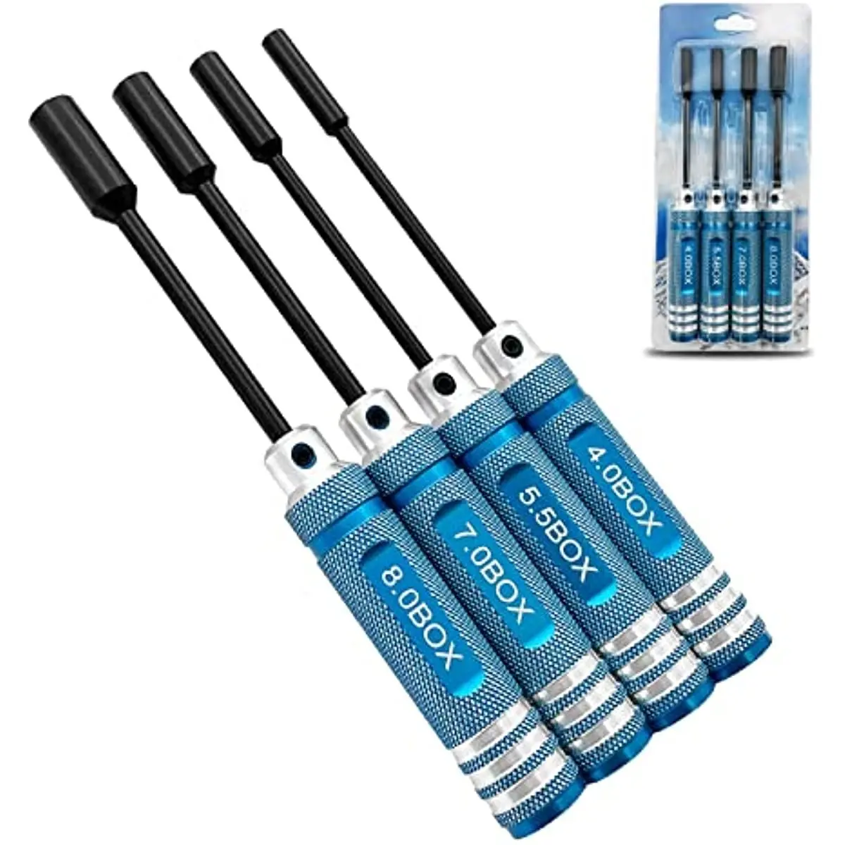 4Pcs Nut Driver Set RC Tool Set Hex Nut Driver for RC Vehicle RC Helicopters FPV Drones Cameras Appliances Repair 4mm 5.5mm 8mm 7mm Nut Driver