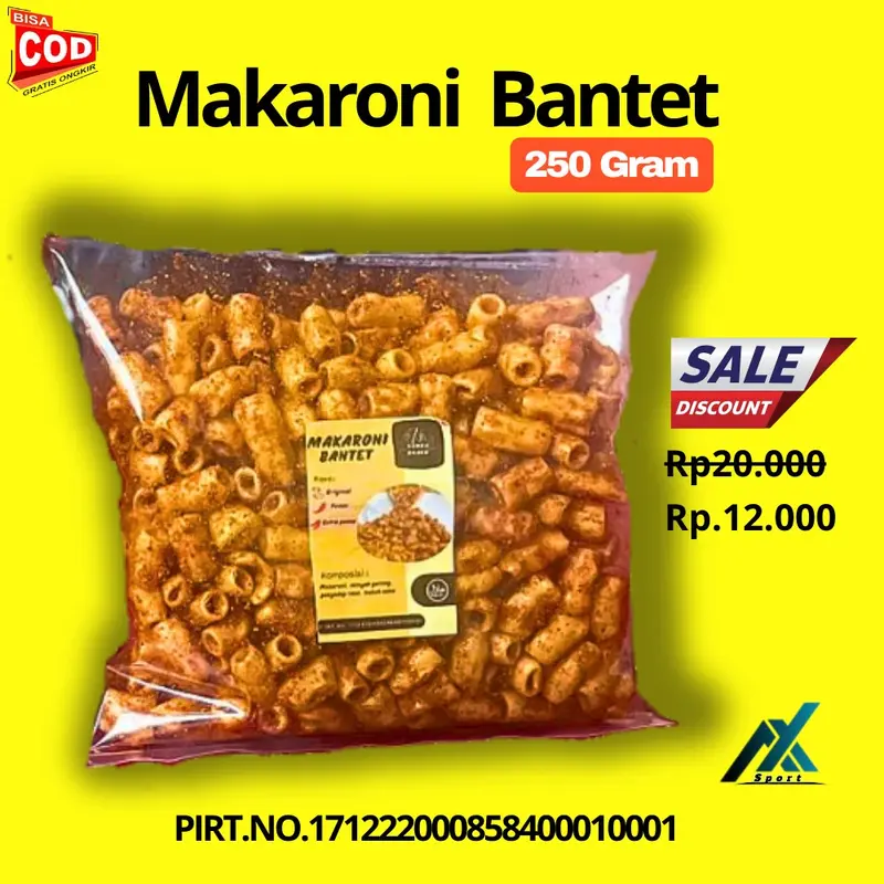 MAKARONI BANTET KILOAN KHAS TASIKMALAYA 250 GRAM Pedas Food Snacks Macaroni Kerang Kering 1