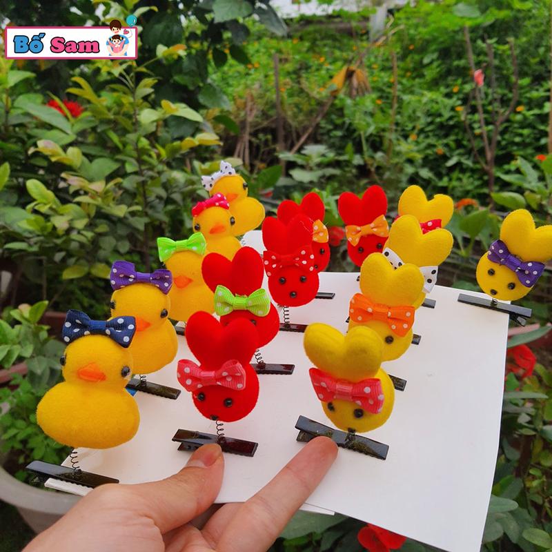  SET 5 Kẹp tóc cho bé hình con thỏ con gà vui nhộn siêu dễ thương Shop Bố Sam 