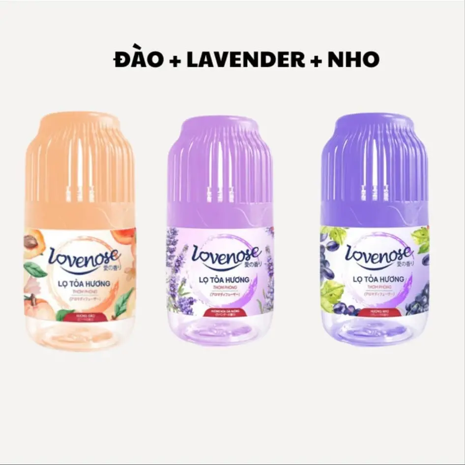 COMBO 3 Lọ Toả Hương LOVENOSE Làm Thơm Phòng , khử mùi hôi , thanh lọc không khí lọ 180ml dùng tới 45 ngày