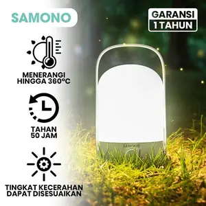(Ischaindyofc) Samono Lampu Gantung Portabel 360° Tahan 50 Jam Chargeable [SW-RLW08] Baterai Putih Senter