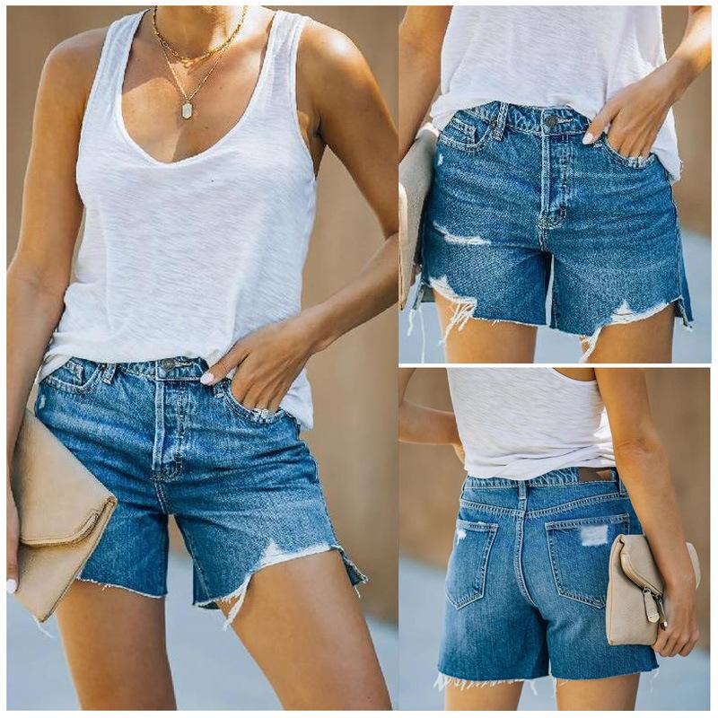 Quần Denim Ống Đứng Phong Cách Thường Ngày Và Thanh Lịch, Cạp Thường, Quần Đùi Denim Nữ, Hàng Mới Về Năm 2024, Thích Hợp Cho Mùa Hè, Phong Cách Xuyên Biên Giới 0