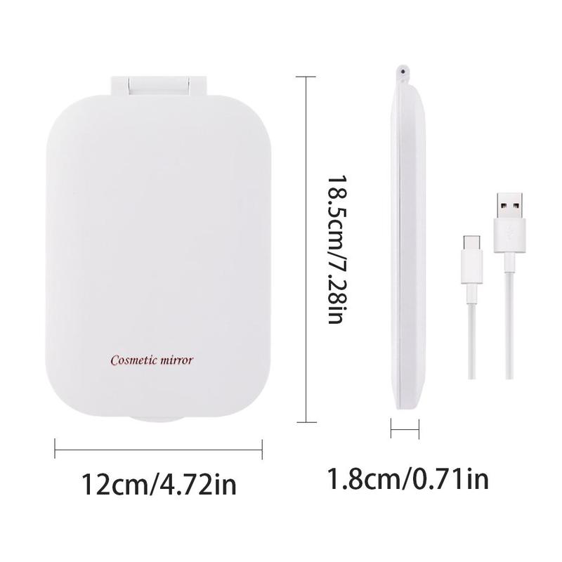 Product Introduction of USB Rechargeable LED Cosmetic Mirror, 1 Count Portable Foldable Smart Mirror, Dimmable Fill Light Mirror for Makeup, Skin Care, Daily Use 1