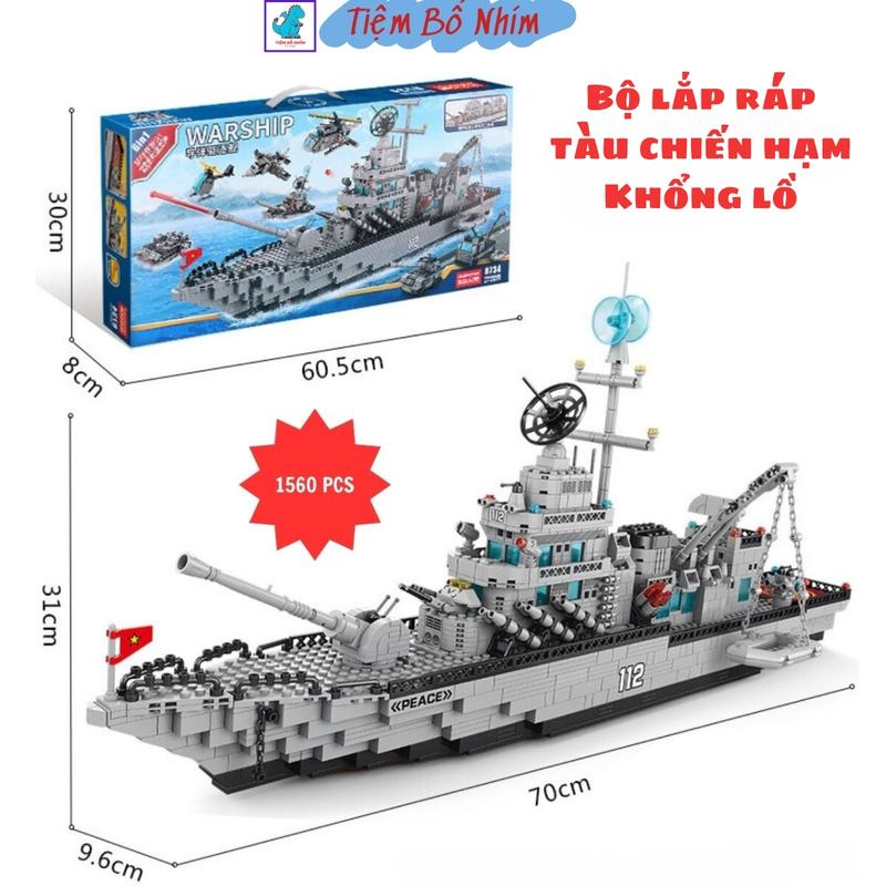 Mô Hình Lắp Ráp Tàu Chiến Hạm WARSHIP TC112 1560 PCS 6in1 Tàu Chiến Khổng Lồ Nhựa ABS An Toàn Không Mùi Đồ Chơi Bố Nhím Toy