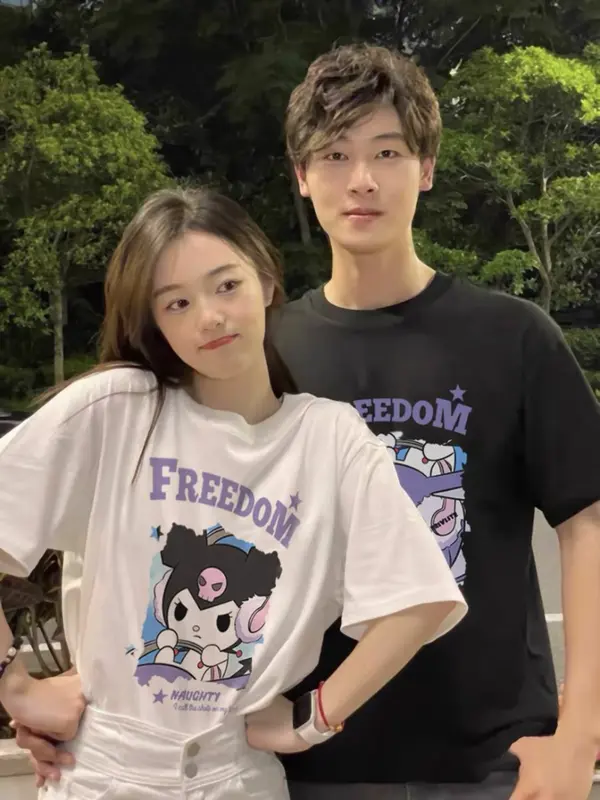 Áo Đôi Nam Nữ Tay Lỡ CD Hải Tặc, Áo Thun Cotton form rộng cổ tròn oversize Unisex style Hàn Hot Trend mùa hè 5