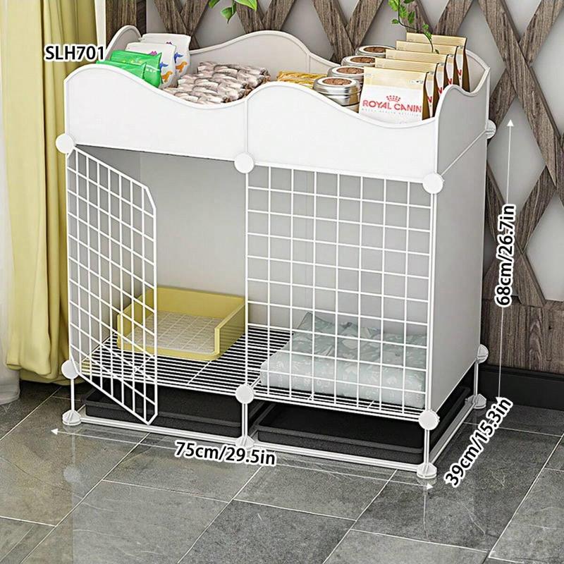 Foldable Dog Cage, Pet Cage with Lid, Indoor Closed Pet Cage with Tray, Pet Supplies for Small Medium Dogs & Cats 3