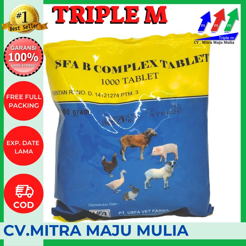B COMPLEX Tablet USFA - Vitamin B Komplek Untuk Hewan 1000 Tablet 0