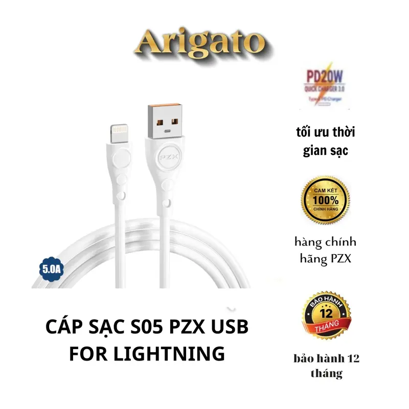 Củ Cáp Dây Sạc Nhanh PD 20W chính hãng PZX dành cho Ip 6 7 8 8plus X xsmax 11 12 13 14 pro proMax 0