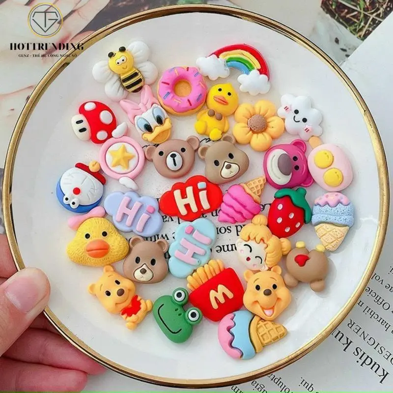 11 Sticker Trang Trí Dễ Thương, Miếng Dán 2D 3D Trang Trí Ốp Điện Thoại, Bình Nước Có Sẵn Keo, Charm 3D Kute Trang Tri Decor