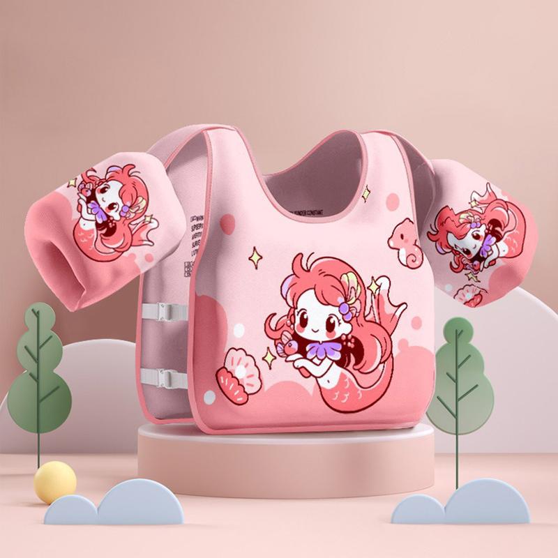 Product Introduction of Creative Float Summer Kids Swim Vest Airless Water Play Child Buoyancy Vest Cartoon Adjustable Swim Arm Ring Baby 22